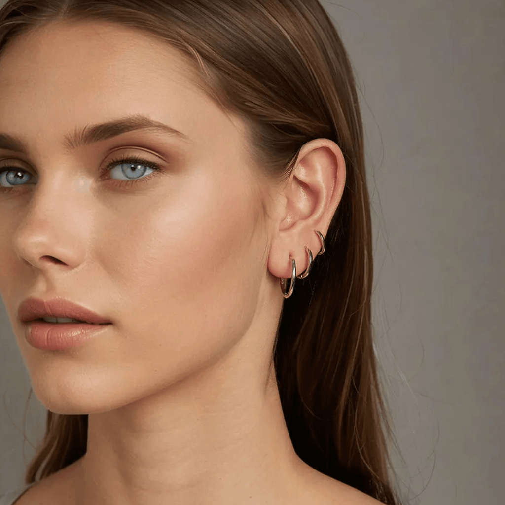Minimalist Silver Hoop Earrings - Oreela