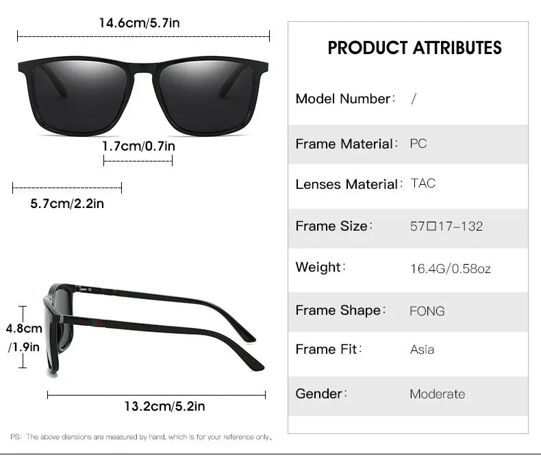 2025 New Men's Polarized Sunglasses Square Frame - Oreela