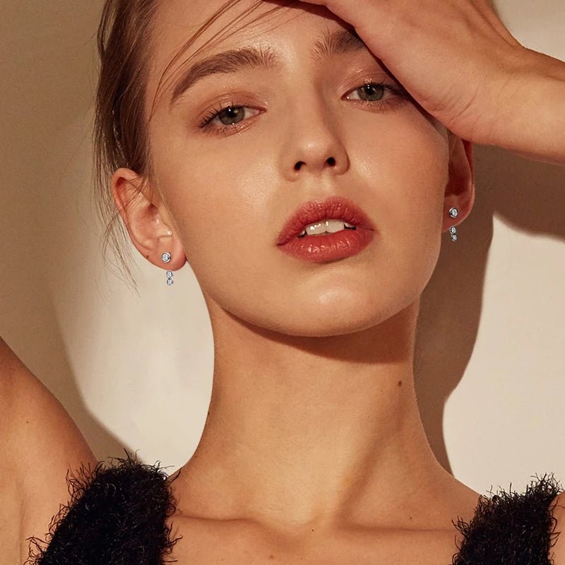 Moissanite Diamond Ear Jacket Earrings - Oreela