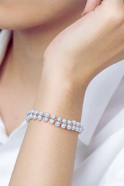 Double Layer Pearl Bracelet - Oreela