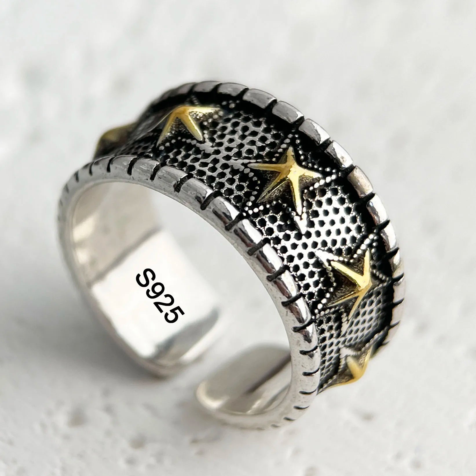 925 Sterling Silver Handmade Ring. Simple Retro Star Ring Fine Jewelry Gift - Oreela
