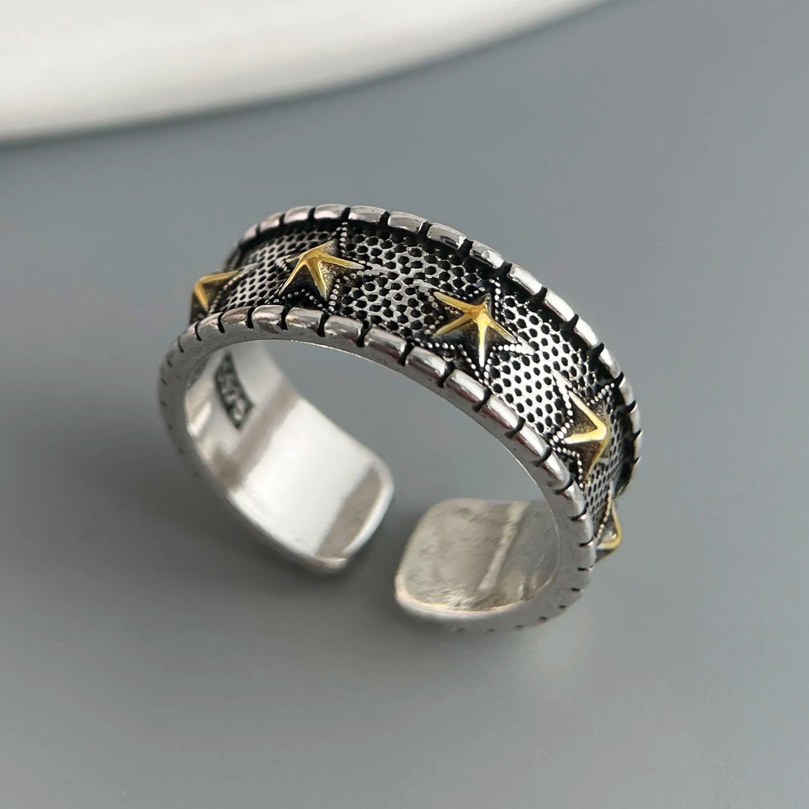 925 Sterling Silver Handmade Ring. Simple Retro Star Ring Fine Jewelry Gift - Oreela