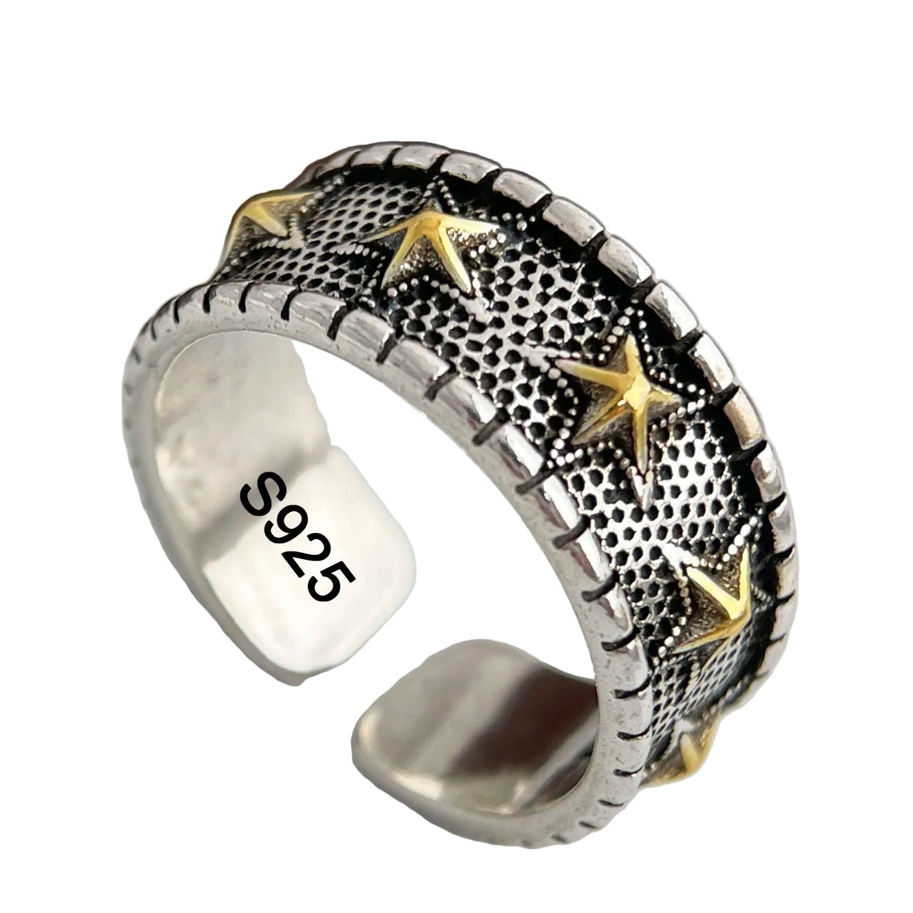 925 Sterling Silver Handmade Ring. Simple Retro Star Ring Fine Jewelry Gift - Oreela