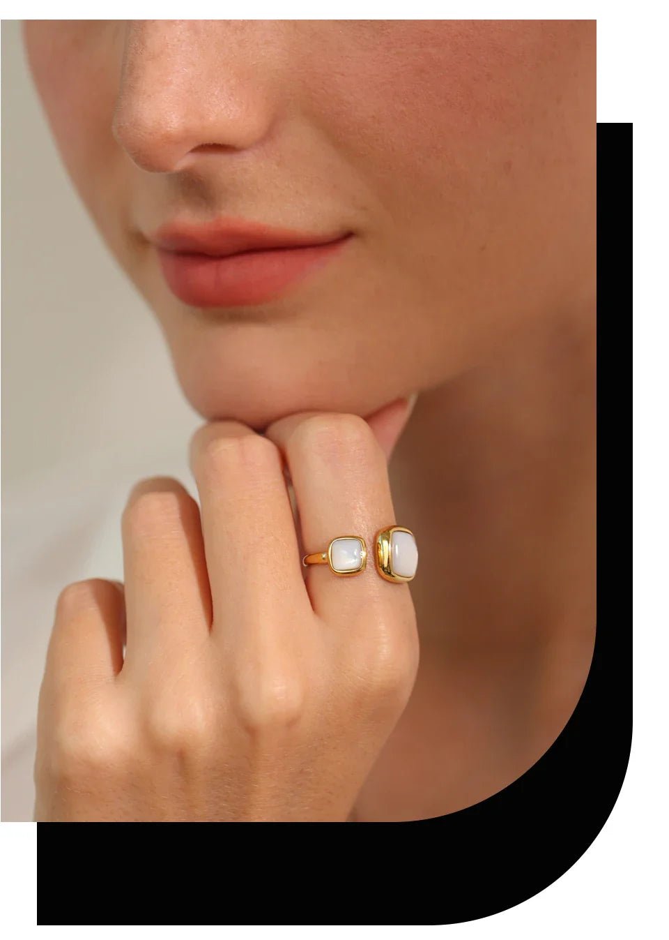 Shell Square Ring - Oreela