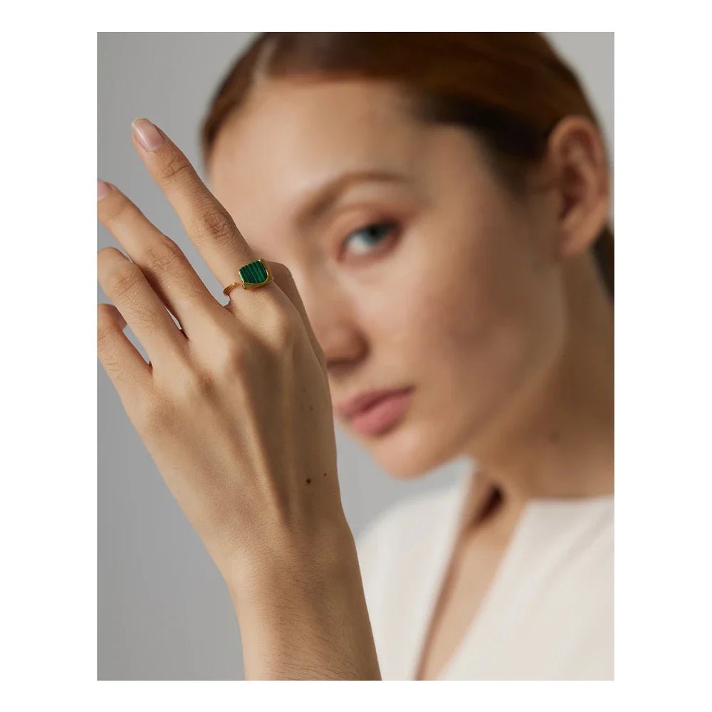 Green Gemstone Ring - Oreela
