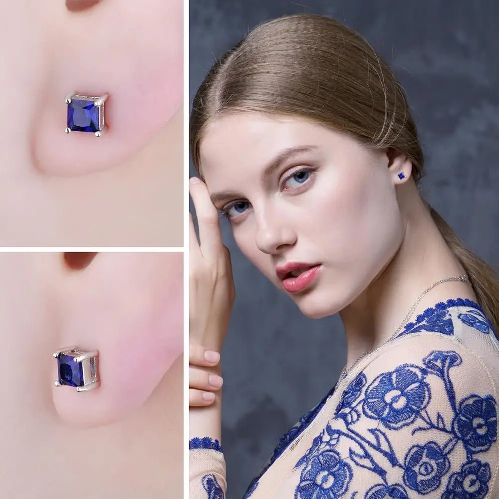 Sapphire Stud Earrings - Oreela