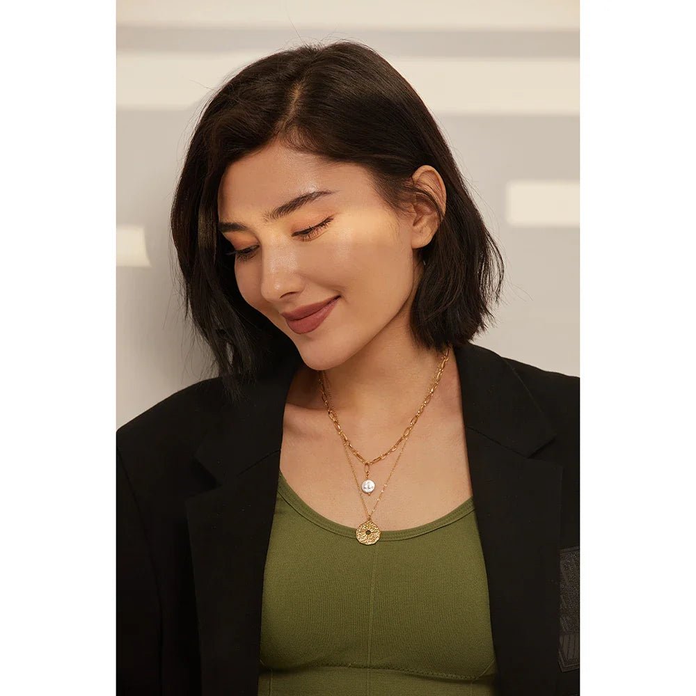 Golden North Star Layered Necklace - Oreela