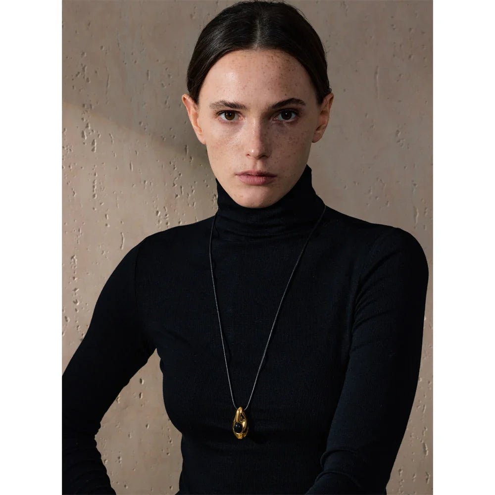 Agate Stone Leather Necklace - Oreela