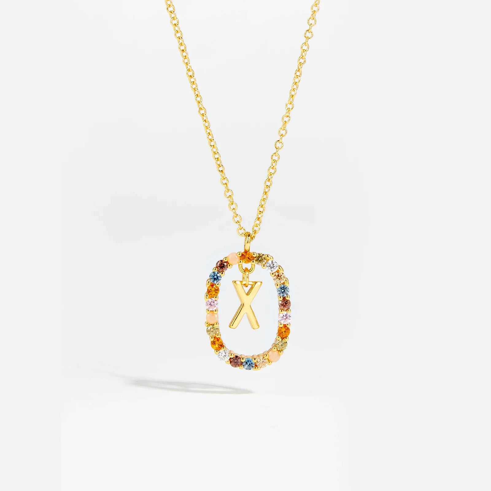 Sterling Gold Letter Pendant Necklace - Oreela