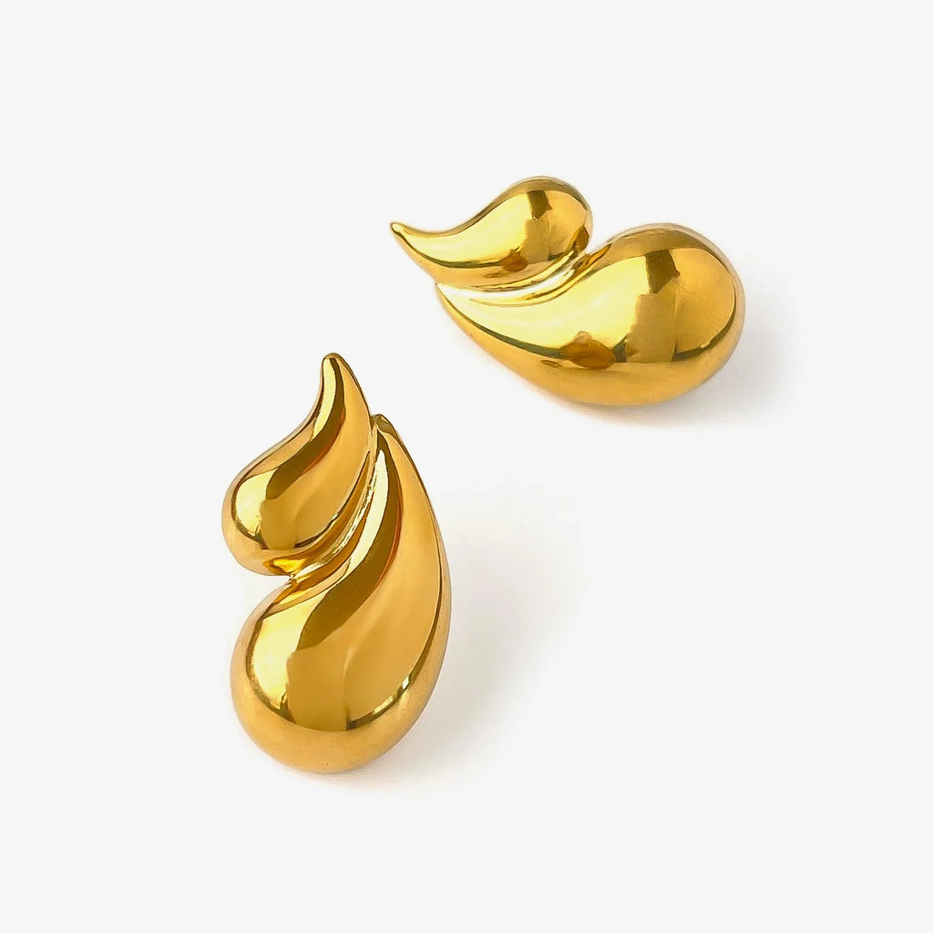 Double Layered Water Drop Studs - Oreela
