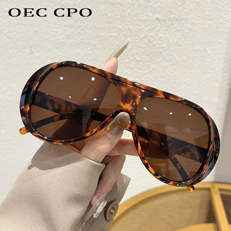 Fashion Double Bridges Pilot Sunglasses Women Large Frame Shades