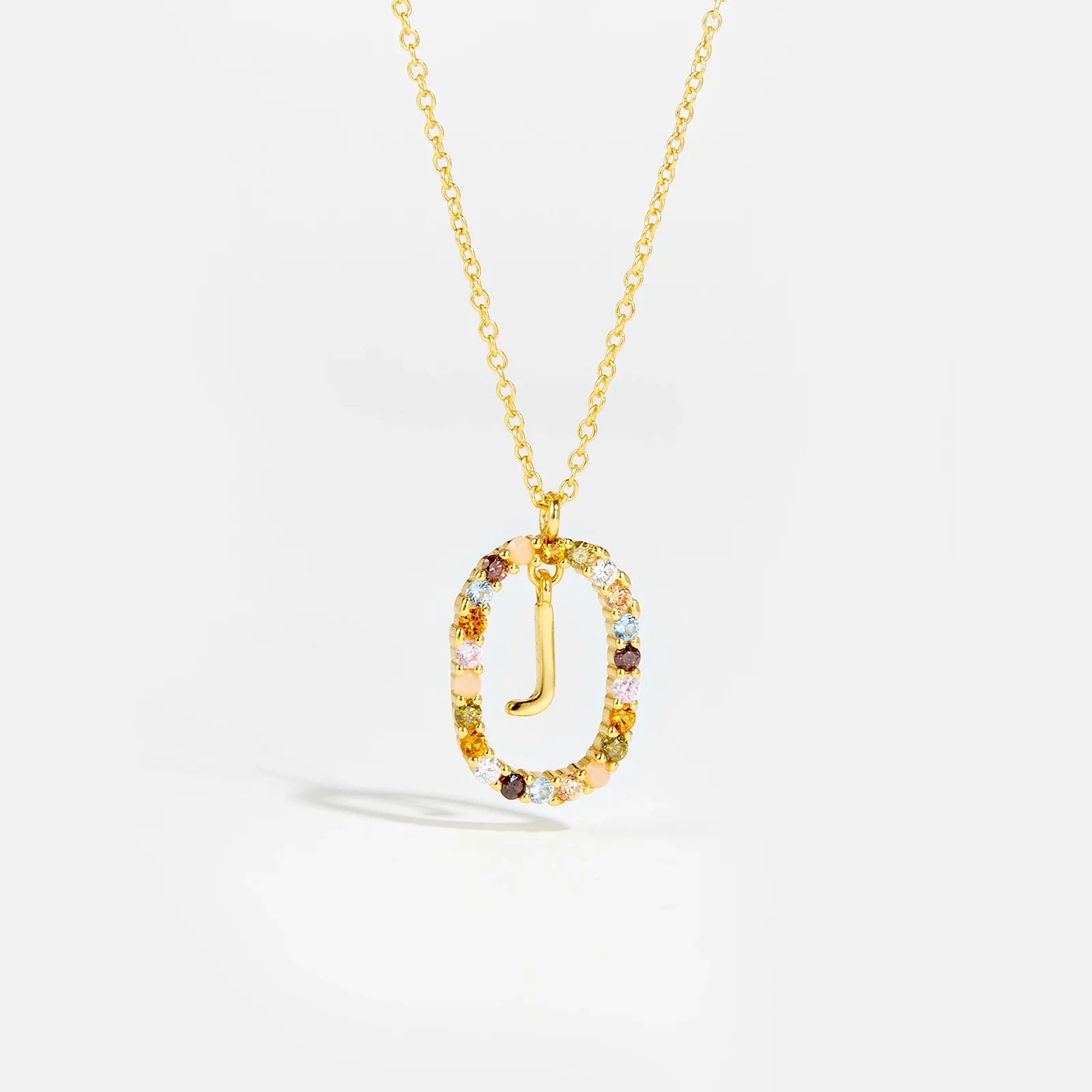Sterling Gold Letter Pendant Necklace - Oreela