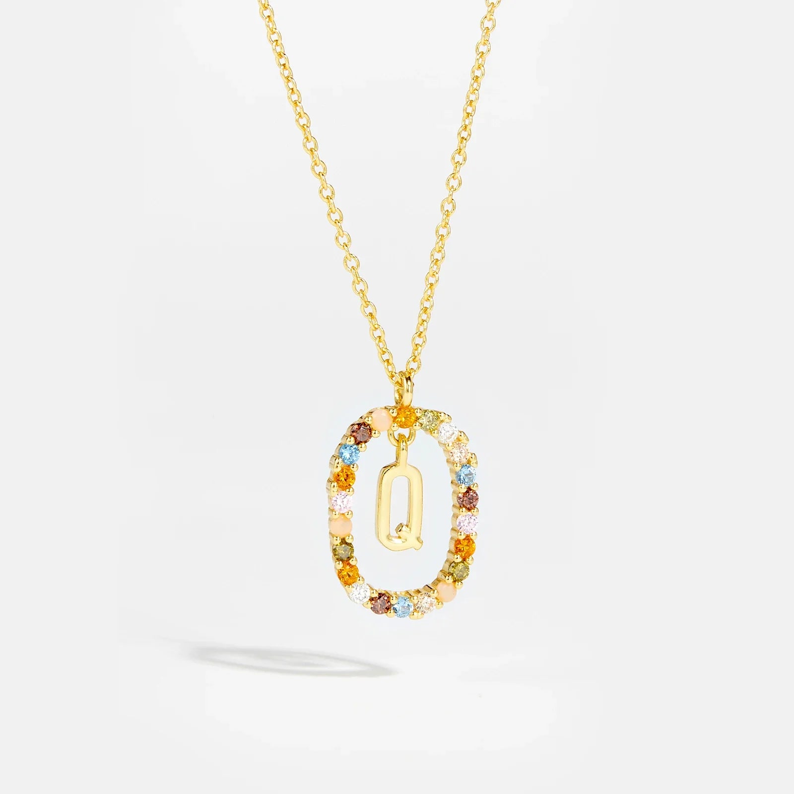 Sterling Gold Letter Pendant Necklace - Oreela