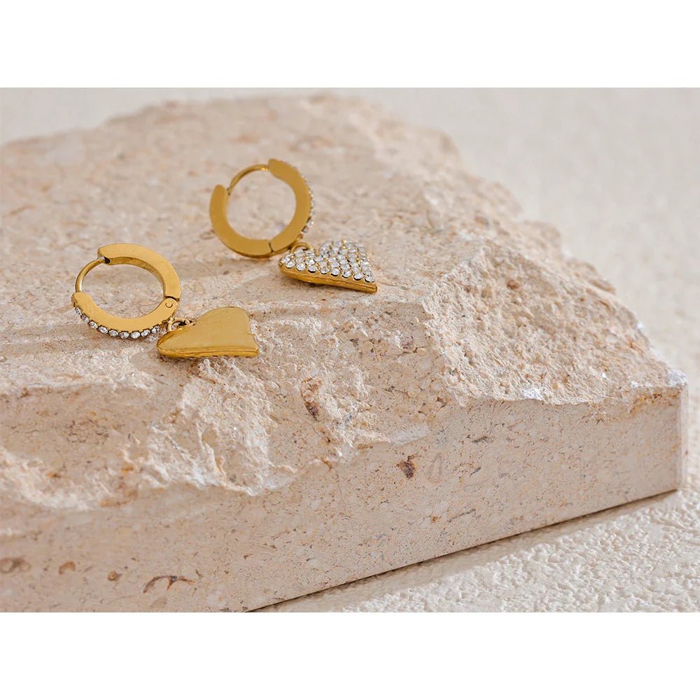 Love Drop Hoop Earrings - Oreela