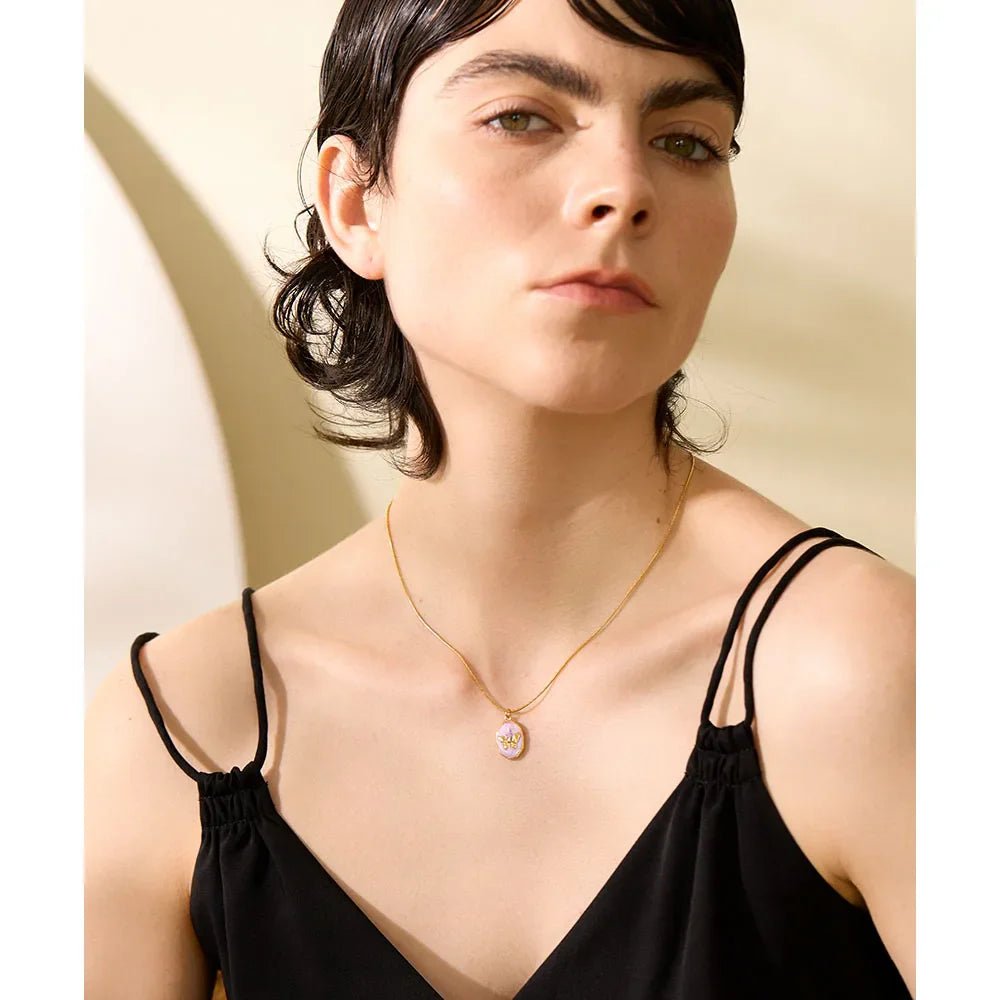 Pink Butterfly Pendant Necklace - Oreela