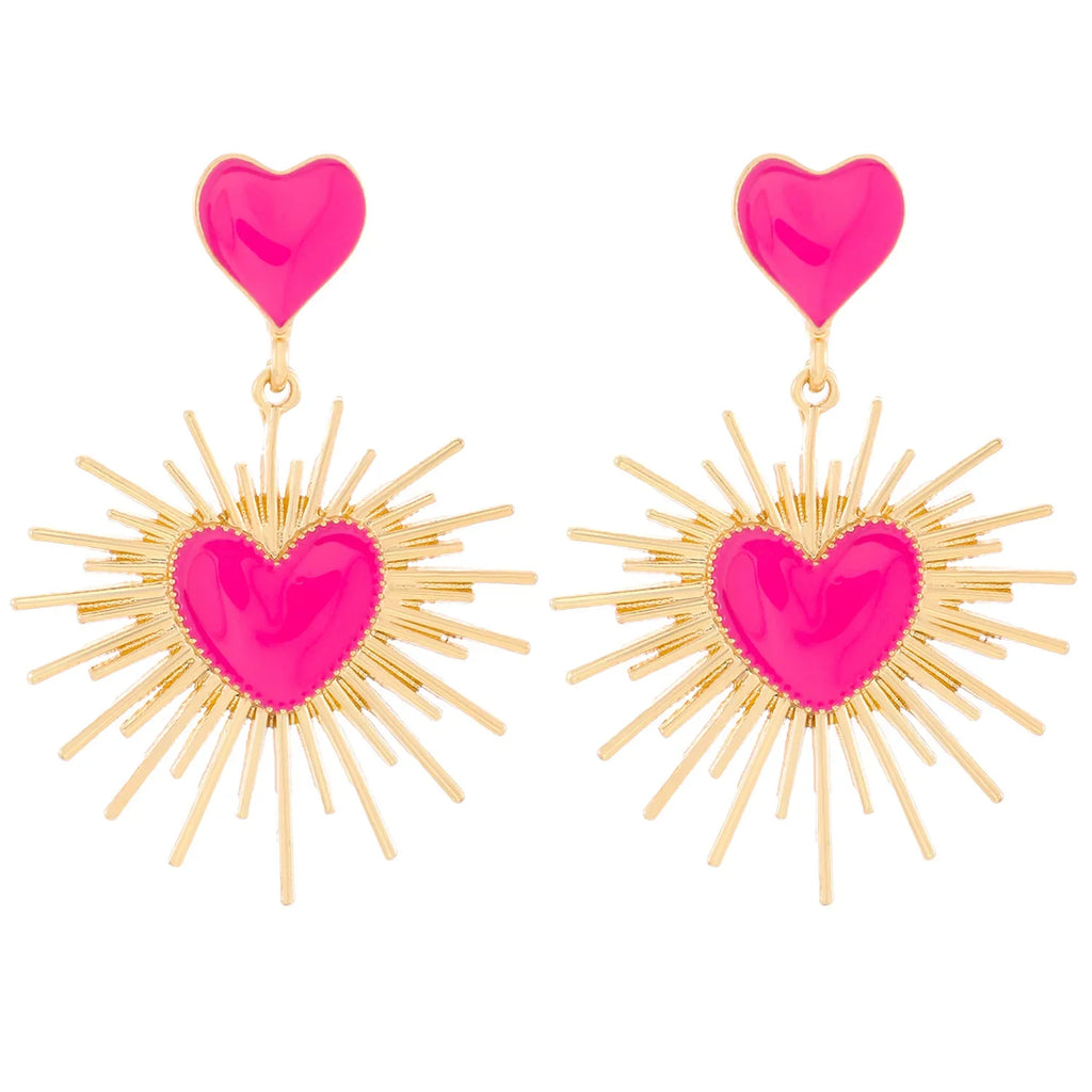 Bold Heart Statement Earrings - Oreela