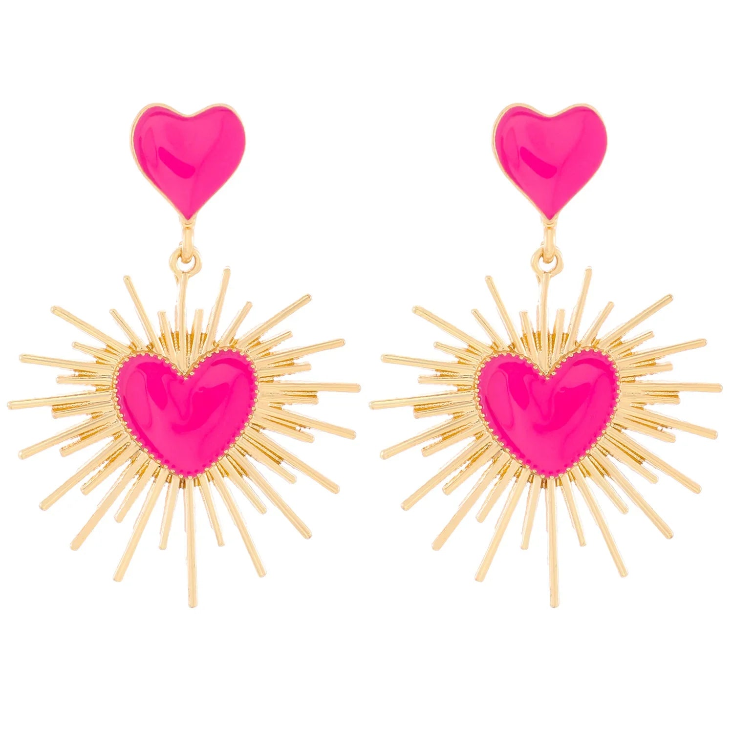 Bold Heart Statement Earrings - Oreela