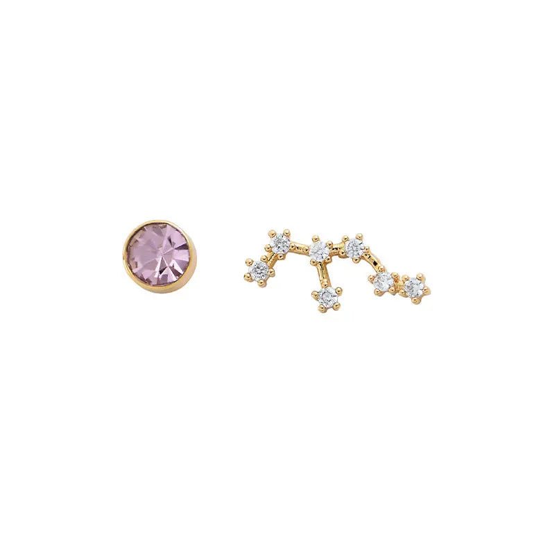 Needle Style Zodiac Stud Earrings - Oreela