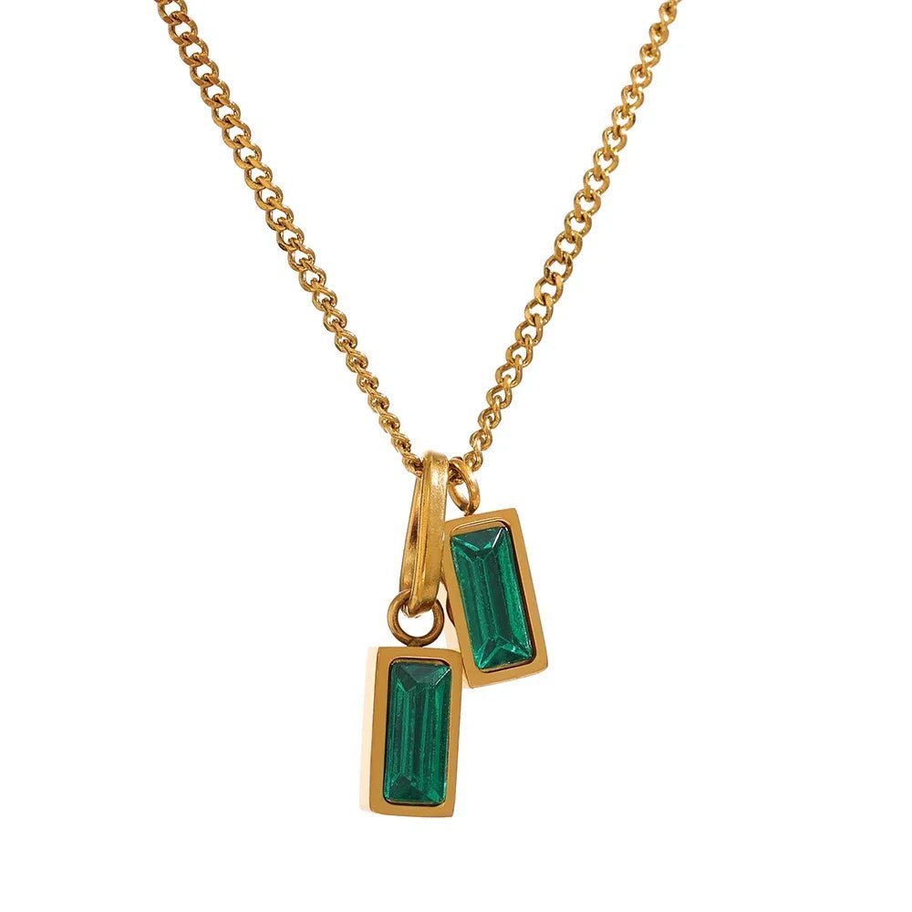 Verde Dual Zirconia Pendant - Oreela