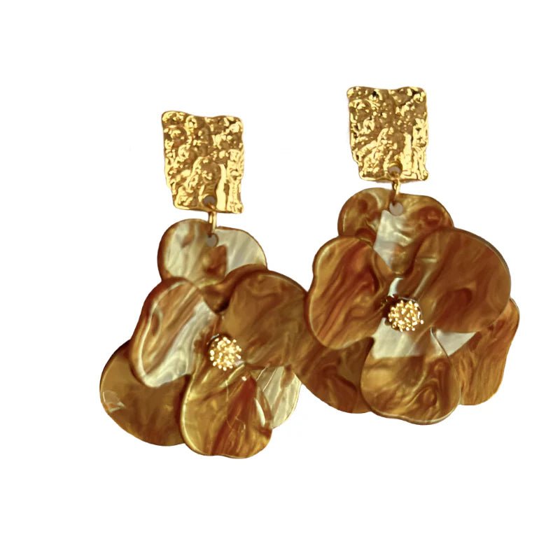 Vintage Flower Pendant Earrings - Oreela