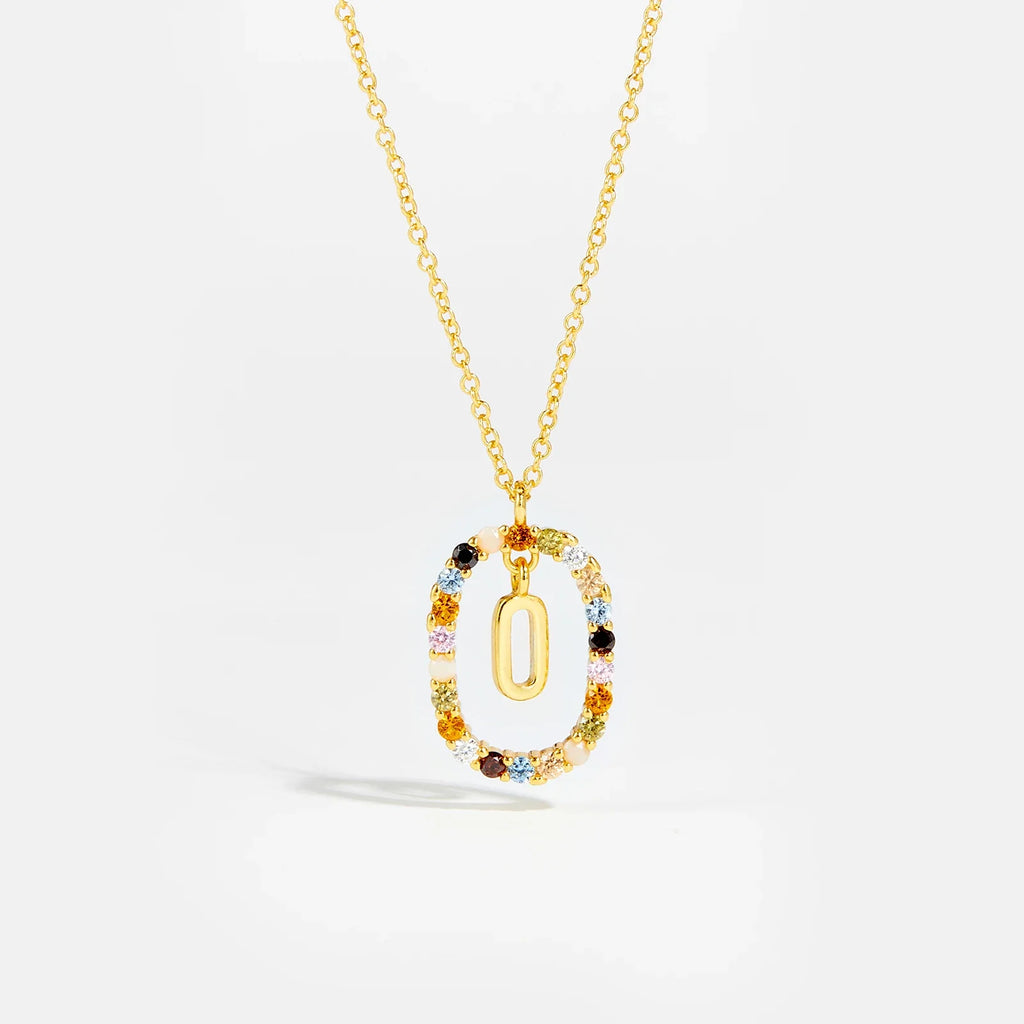Sterling Gold Letter Pendant Necklace - Oreela