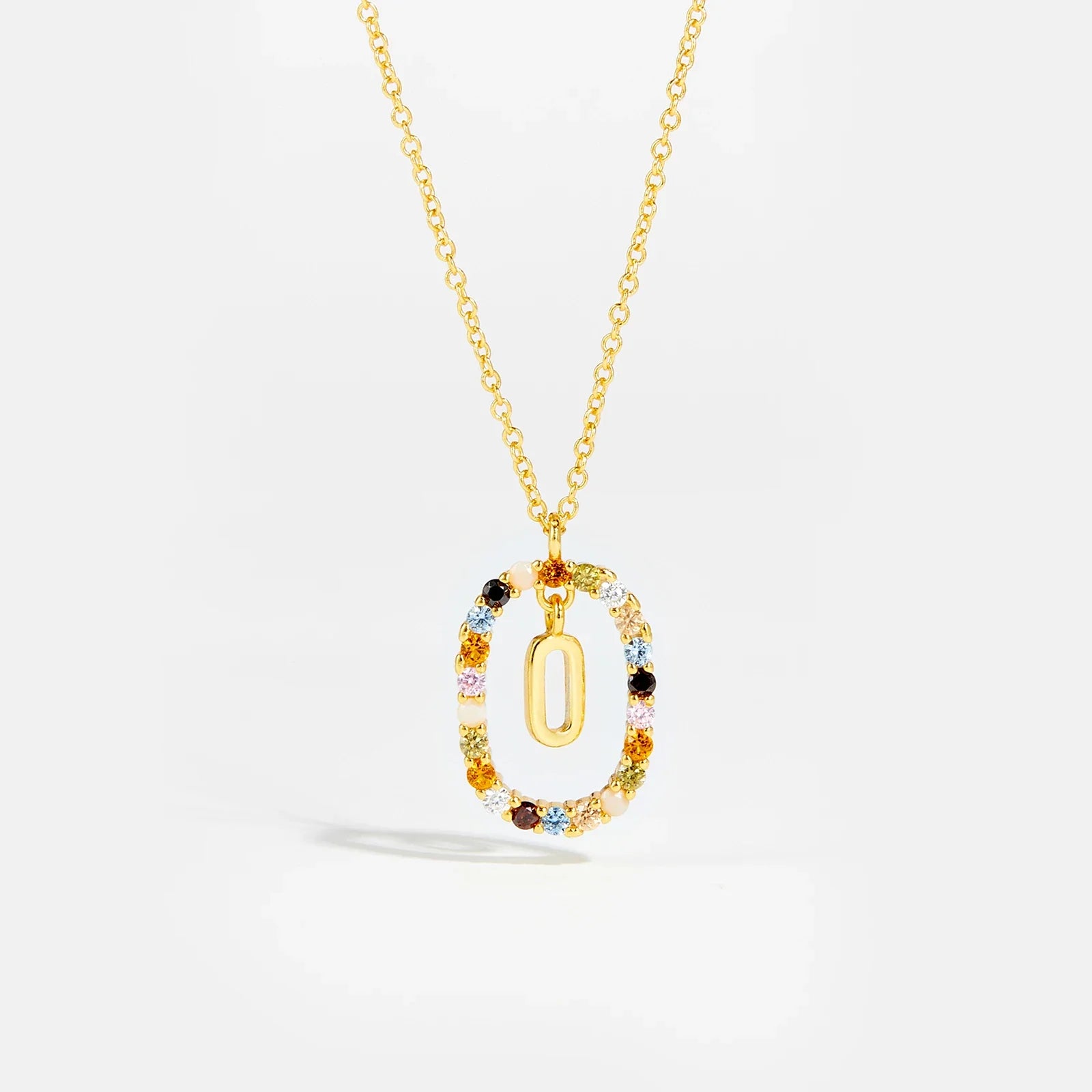 Sterling Gold Letter Pendant Necklace - Oreela