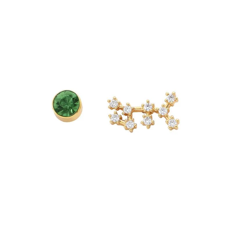 Needle Style Zodiac Stud Earrings - Oreela