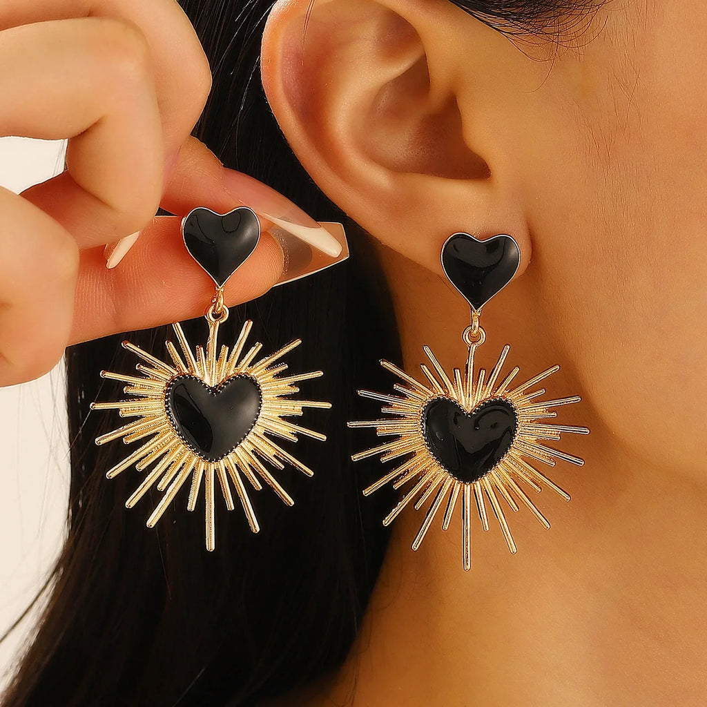 Bold Heart Statement Earrings - Oreela