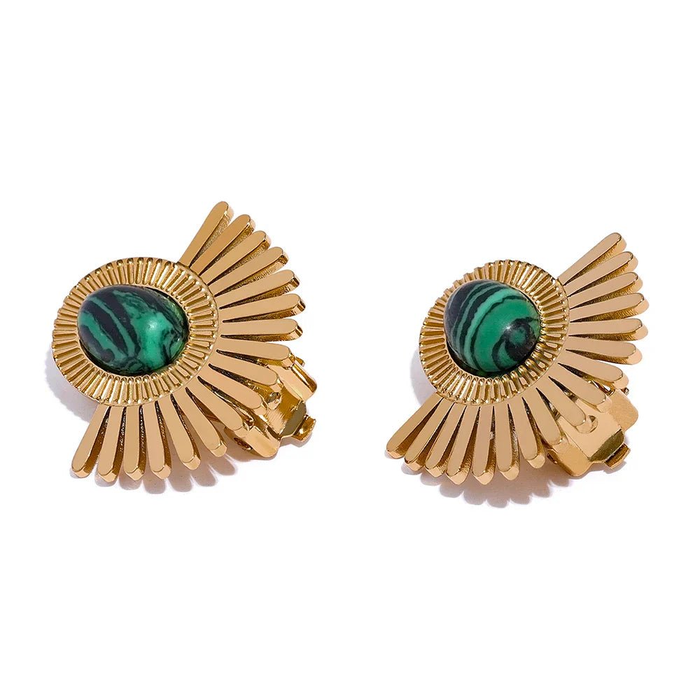 Mid Stone Sunflower Clip - on Earrings - Oreela