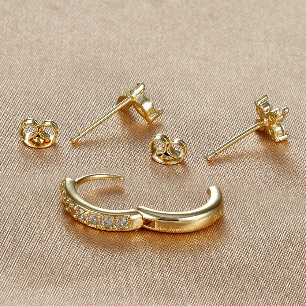 Flower Hoop Earrings Set - Oreela