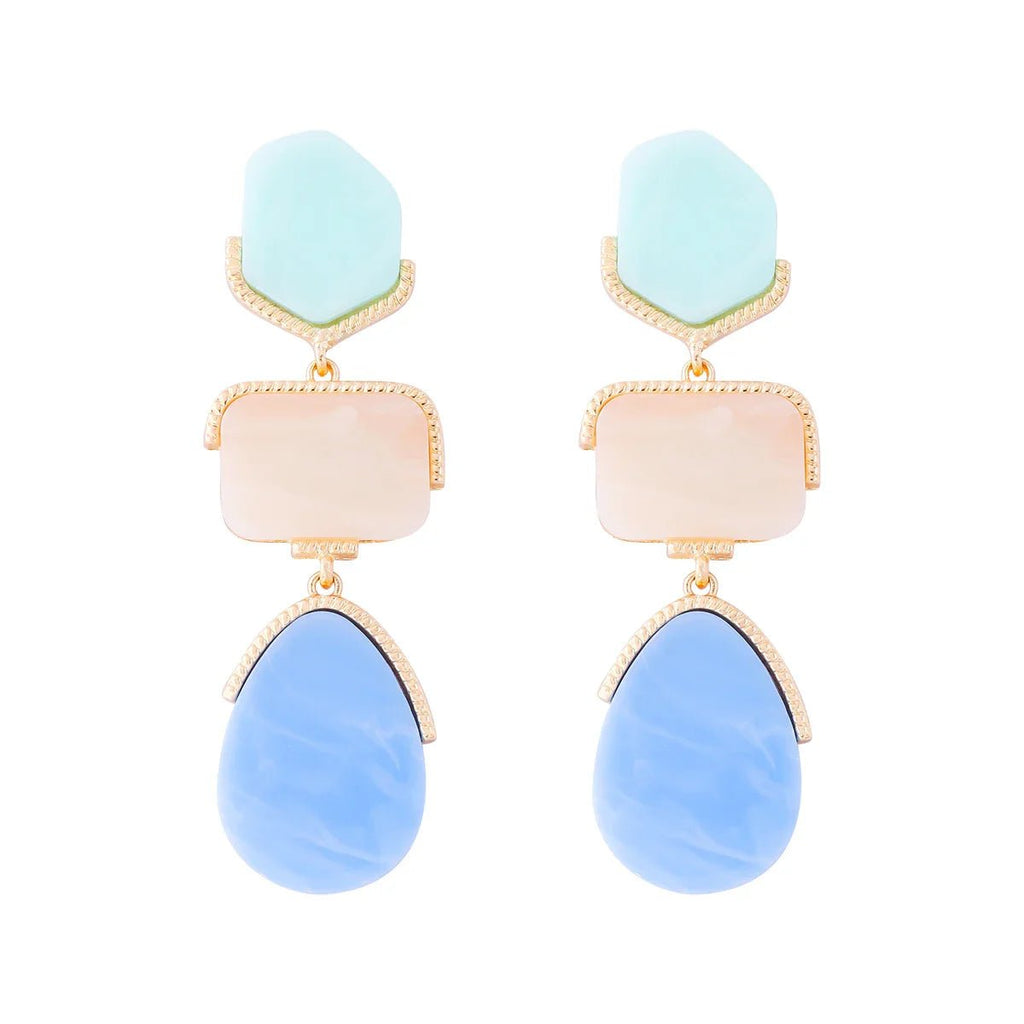 Pastel Resin Drop Earrings - Oreela