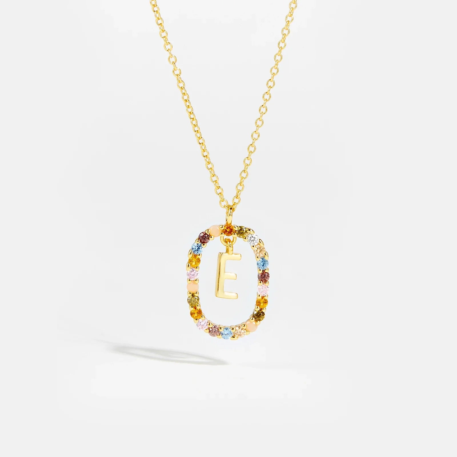 Sterling Gold Letter Pendant Necklace - Oreela