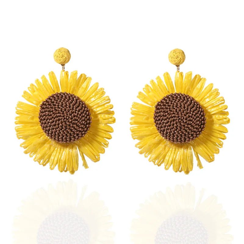 Boho Sunflower Dangle Earrings - Oreela