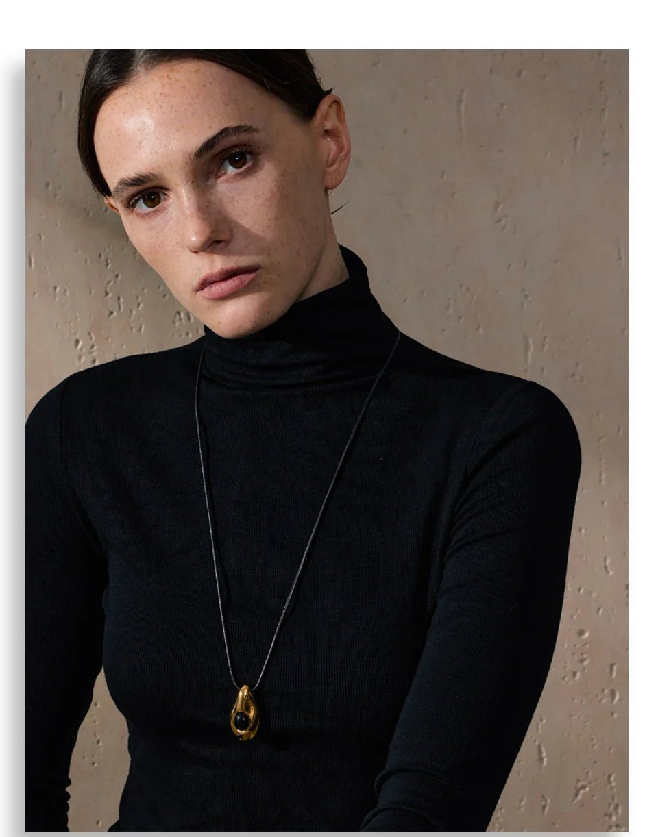 Agate Stone Leather Necklace - Oreela