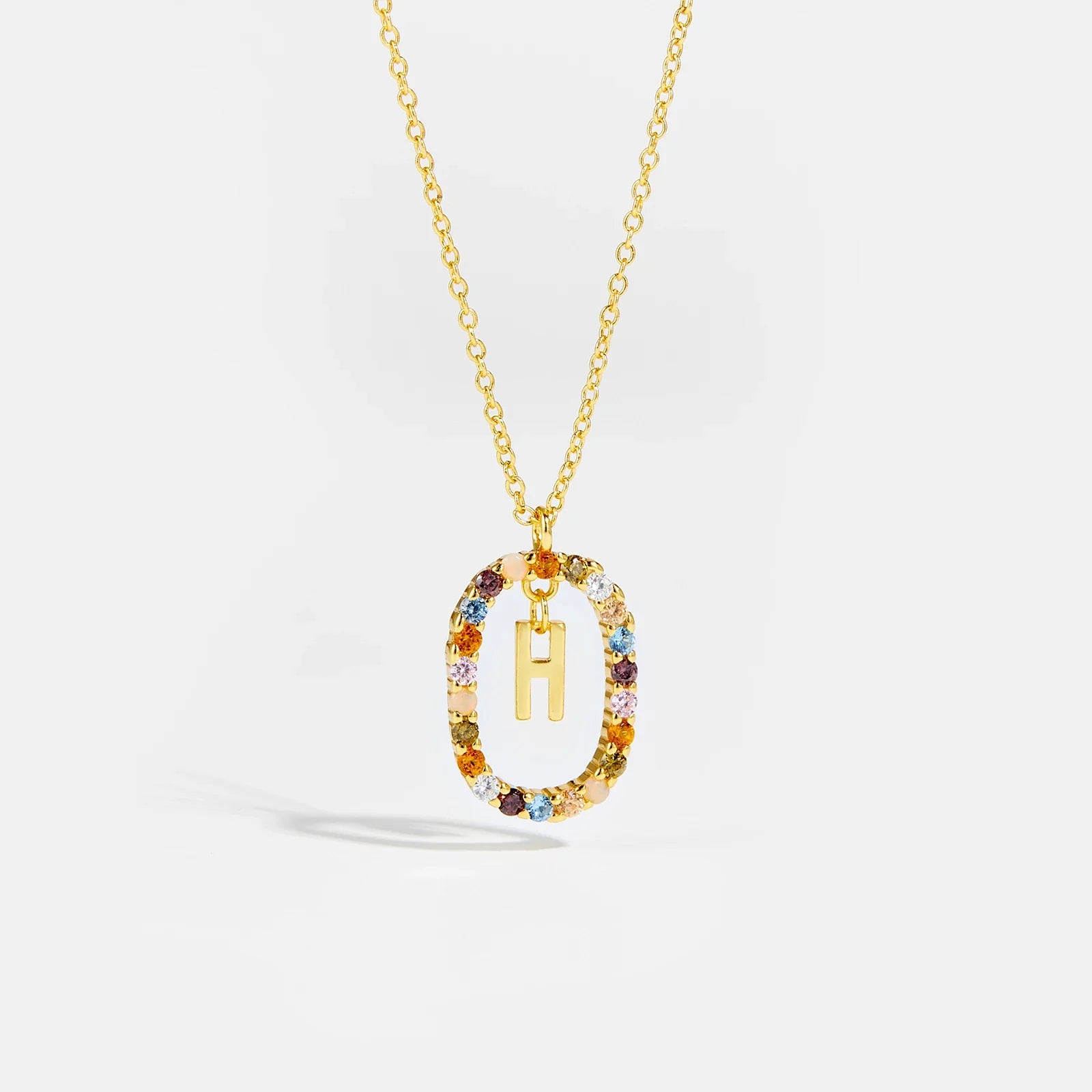 Sterling Gold Letter Pendant Necklace - Oreela