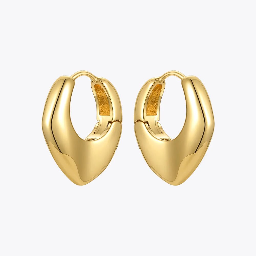 Hollow Heart Gold Earrings - Oreela