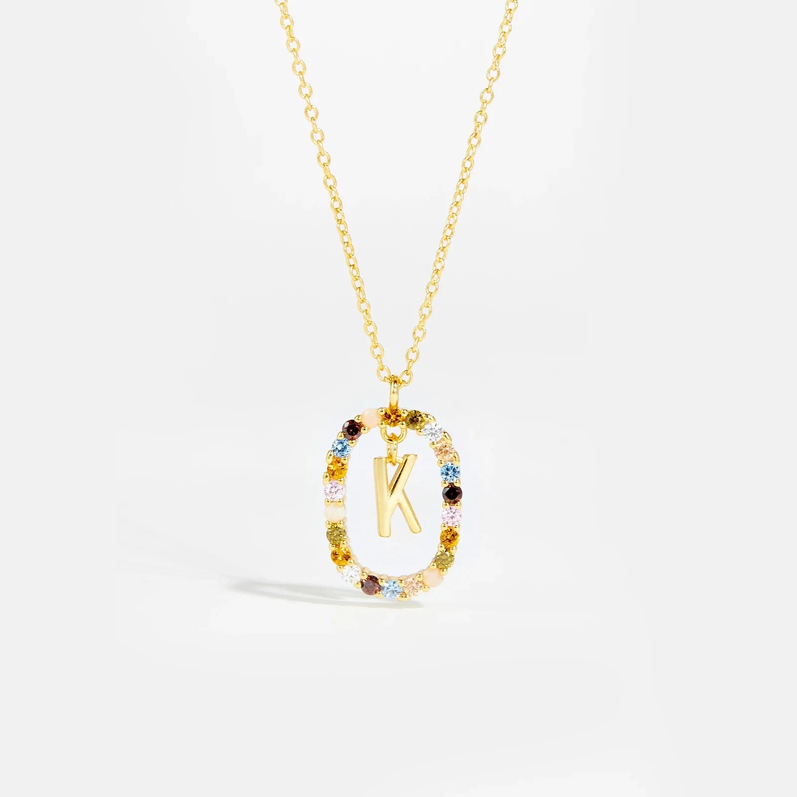 Sterling Gold Letter Pendant Necklace - Oreela