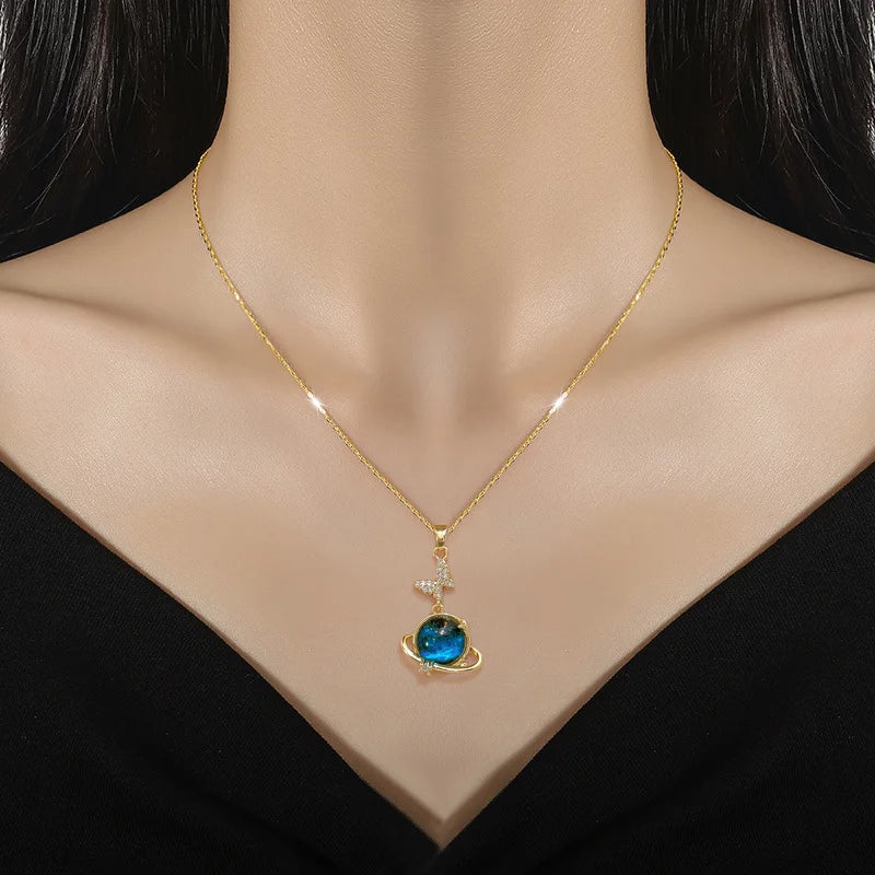 Celestial Sun, Moon & Star Pendant Necklace