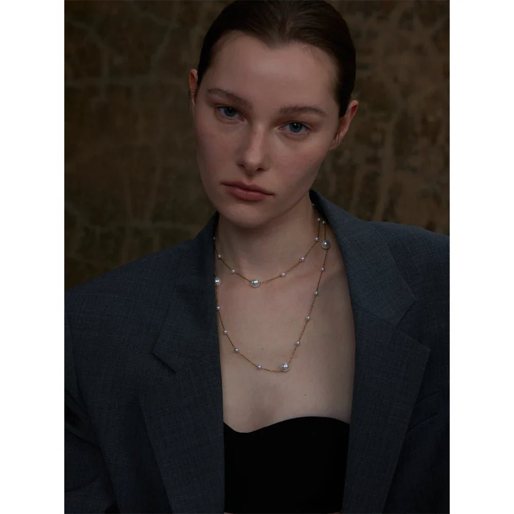 Pearl Bead Sweater Chain - Oreela