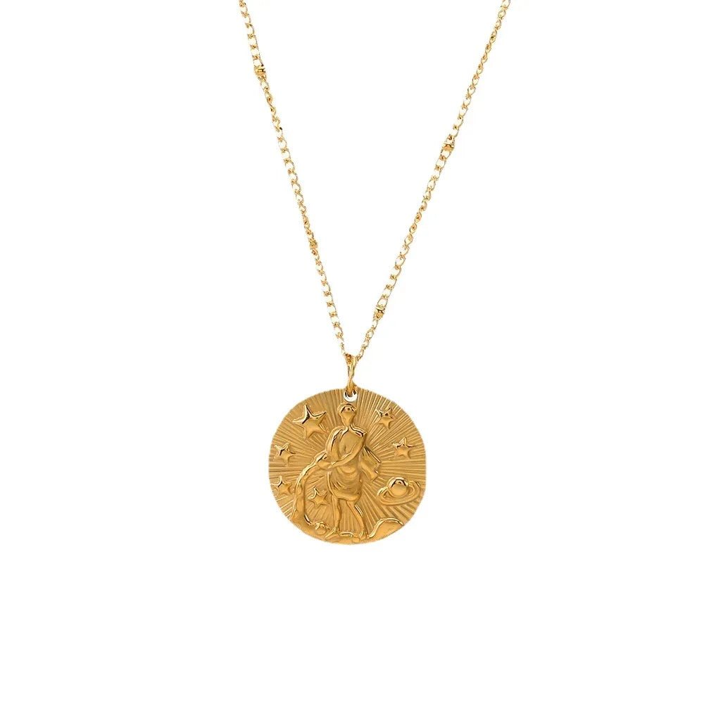 Zodiac Golden Amulet Necklace - Oreela