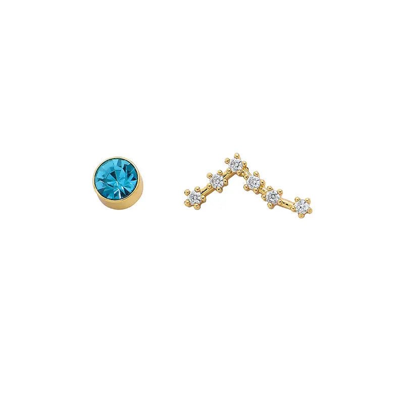 Needle Style Zodiac Stud Earrings - Oreela