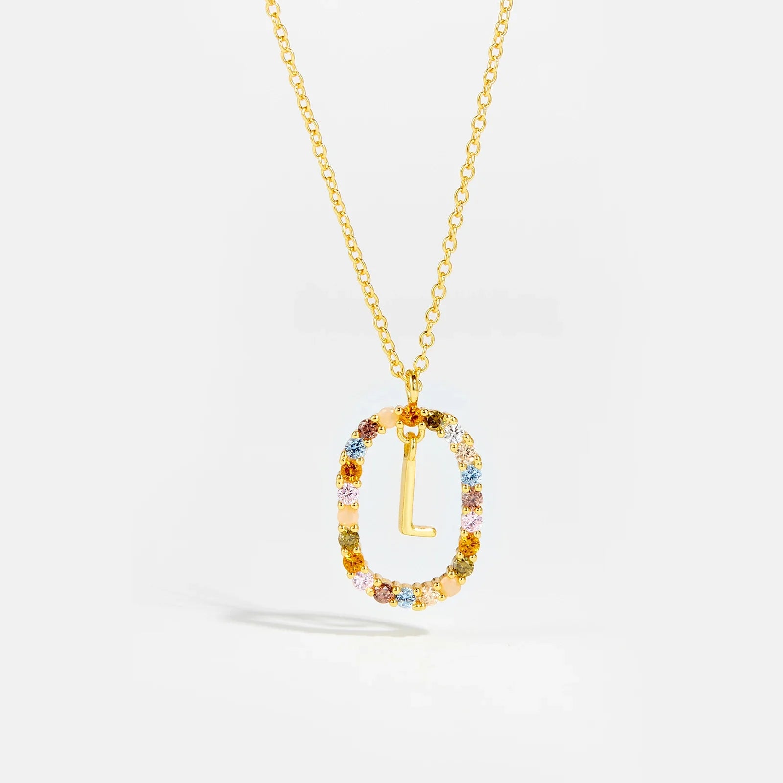 Sterling Gold Letter Pendant Necklace - Oreela
