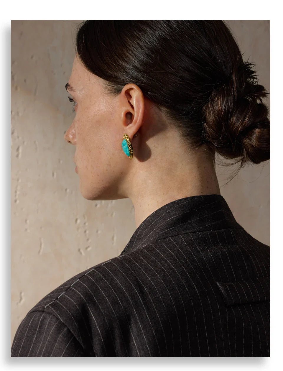 Amazonite Stone Stud Earrings - Oreela