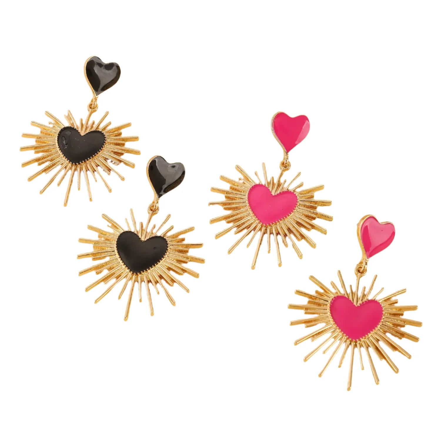 Bold Heart Statement Earrings - Oreela