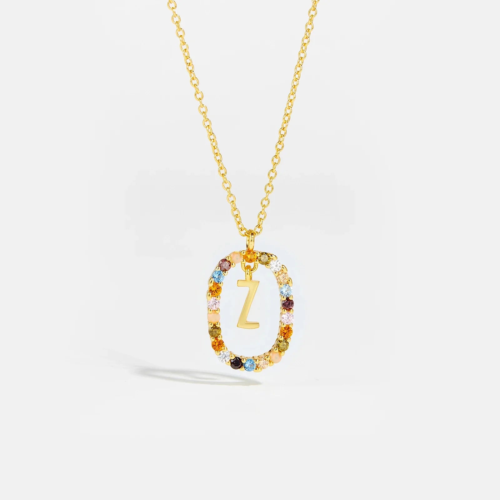 Sterling Gold Letter Pendant Necklace - Oreela