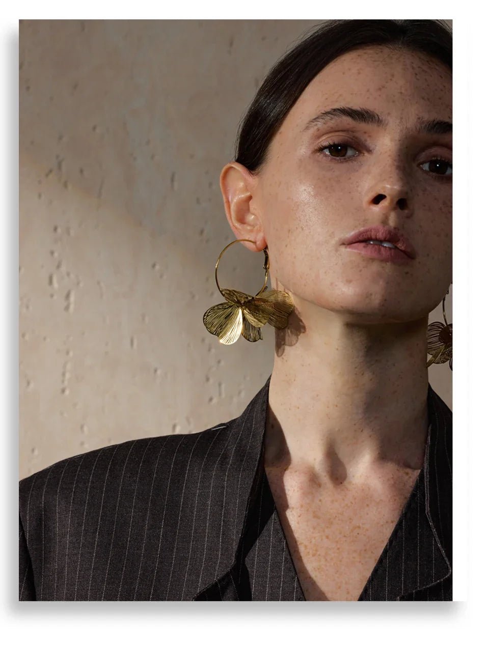 Floral Hoop Earrings - Oreela