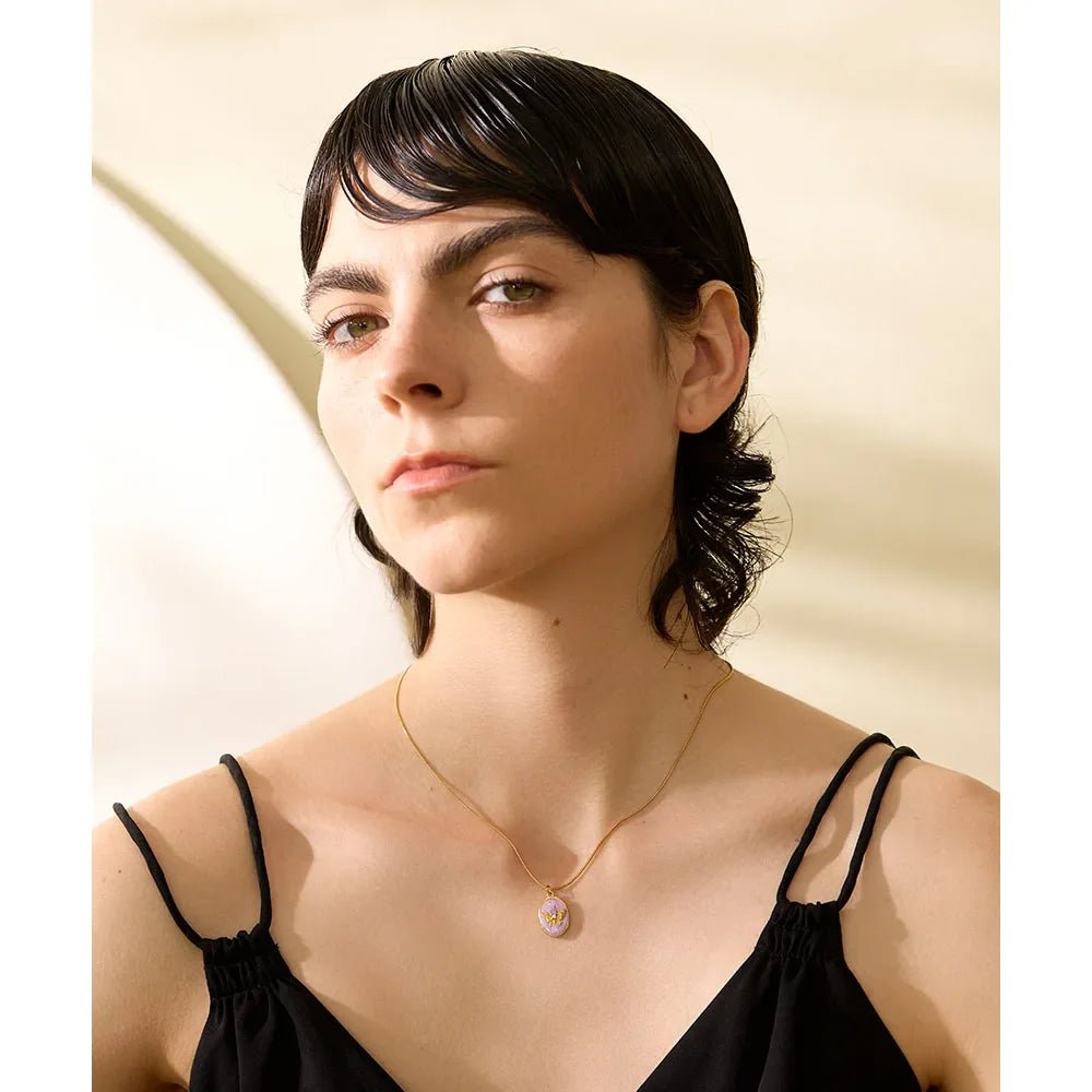 Pink Butterfly Pendant Necklace - Oreela