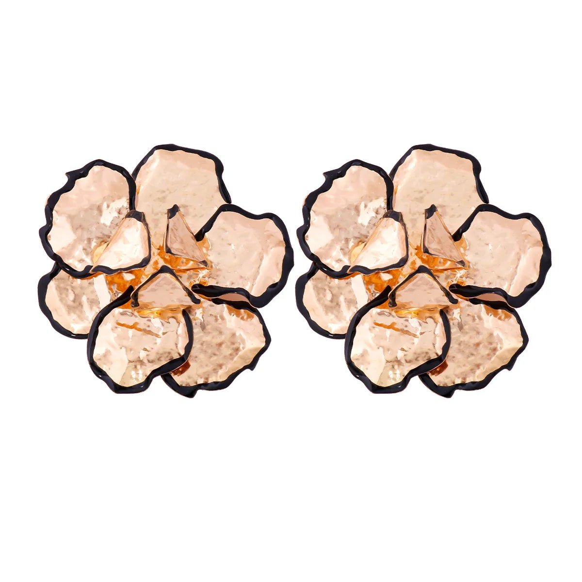 Irregular Metal Flower Earrings - Oreela