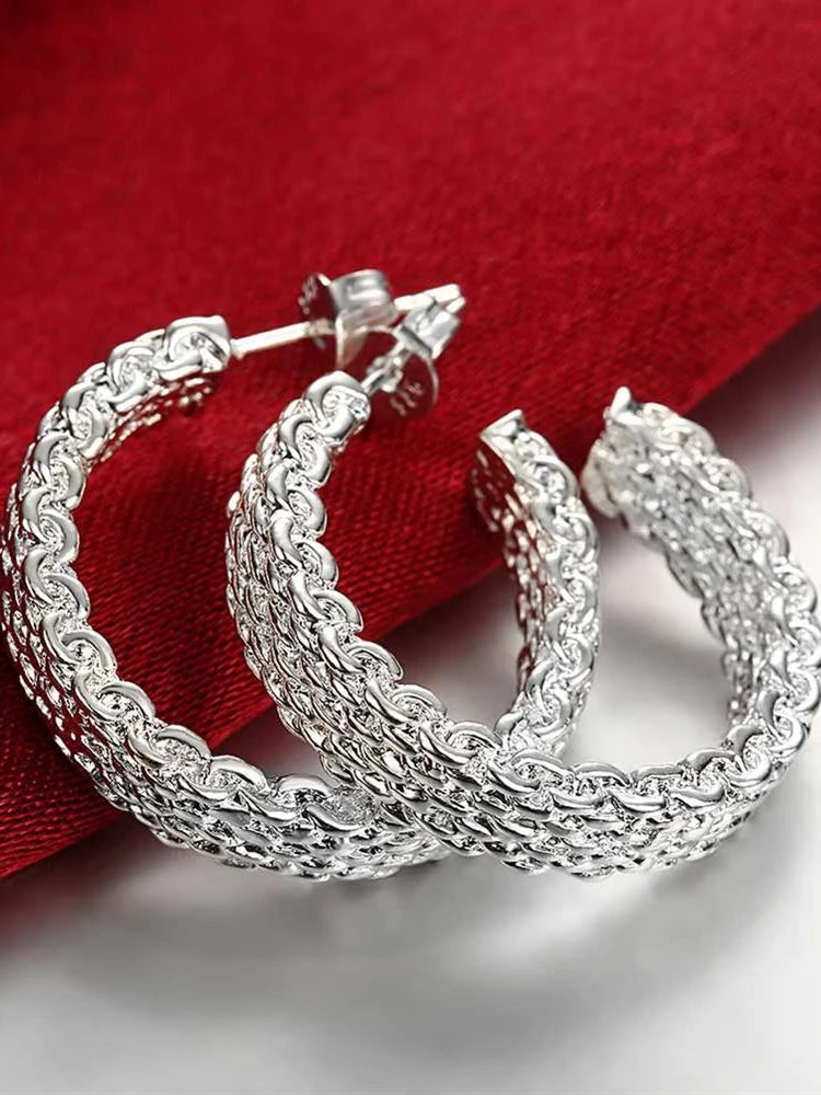 Radiance Silver Hoops