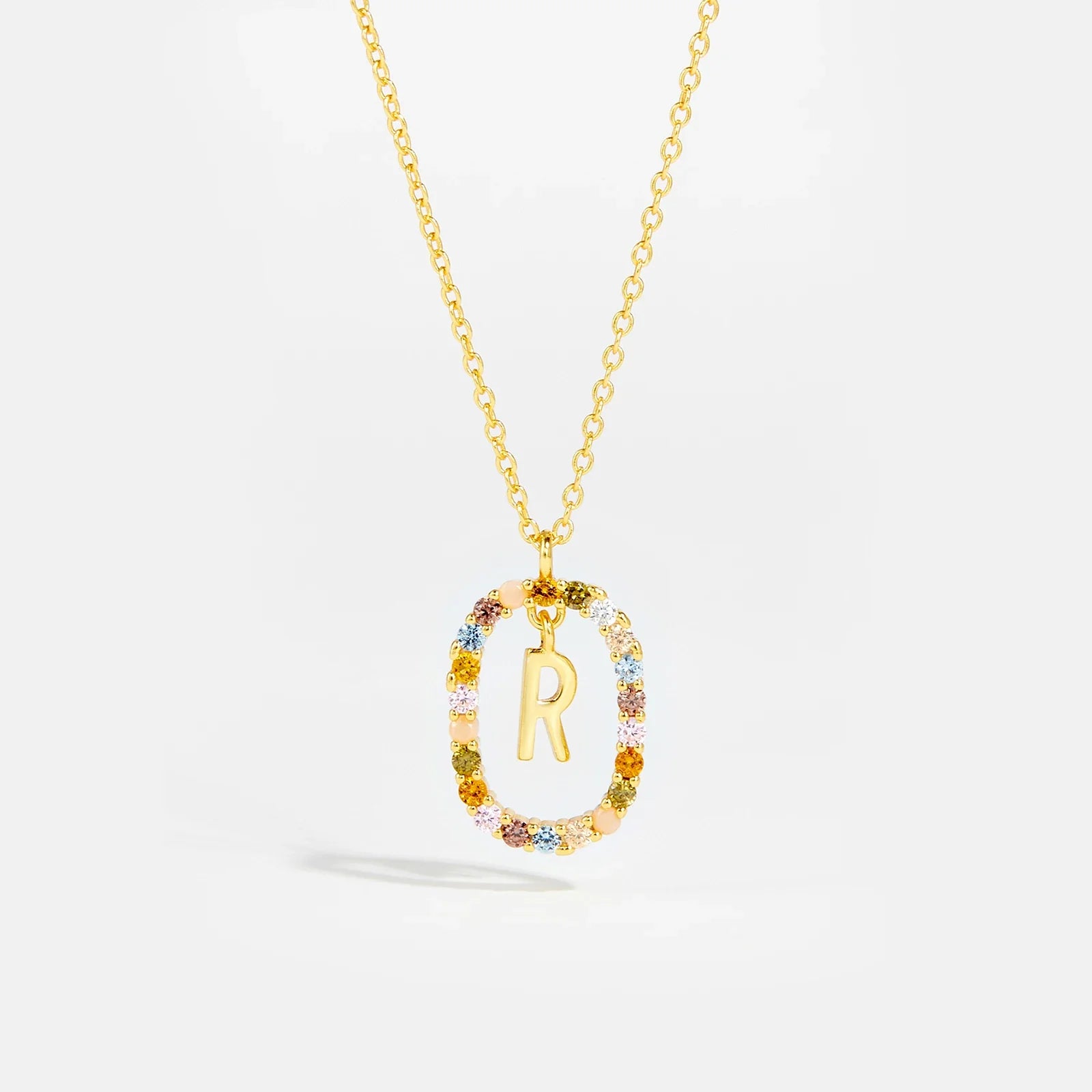 Sterling Gold Letter Pendant Necklace - Oreela
